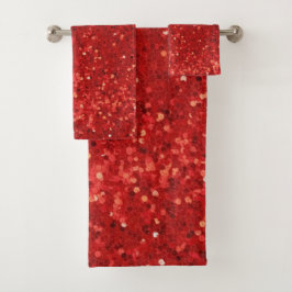 Conjunto De Toalhas Red sparkling glitter pattern