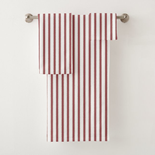 Conjunto De Toalhas Red White Stripes  (Insitu)