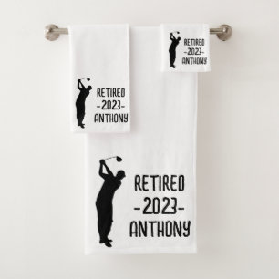 Conjunto De Toalhas Reforma Golfer Birthday aposentado feliz aposentad