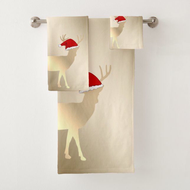 Conjunto De Toalhas Reindeer de Cartoon Feriado de Natal,Flocos de Nev (Insitu)