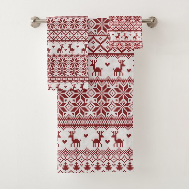 Conjunto De Toalhas Reindeer e Snowflakes (Insitu)