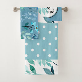 Conjunto De Toalhas Relaxe e Desenhe O Designer Teal Padrão