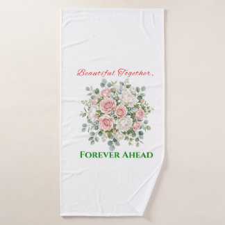 Conjunto De Toalhas Relógio de Noiva com Flores Elegantes