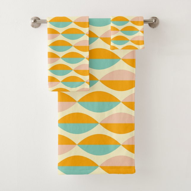 Conjunto De Toalhas Repeating geometric pattern in beige background (Insitu)