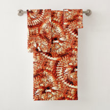 Repetição russa de rosetas corais avermelhadas esc