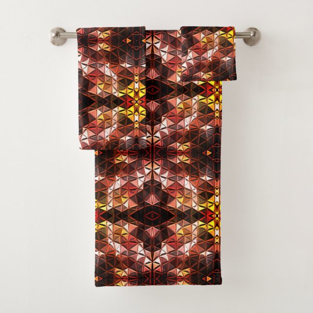 Conjunto De Toalhas Repetido de triângulo vermelho que gera formas est (Insitu)