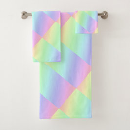 Conjunto De Toalhas Resumo Pastel Arco-íris Colorido 