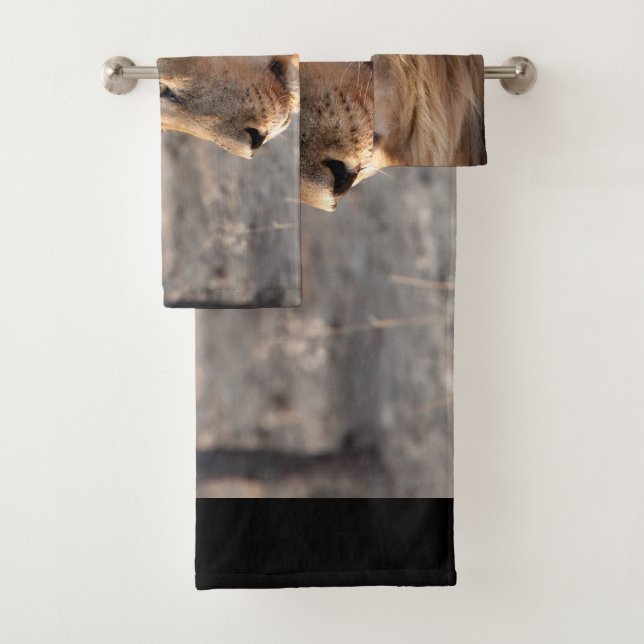 Conjunto De Toalhas Retrato de Leão (Insitu)