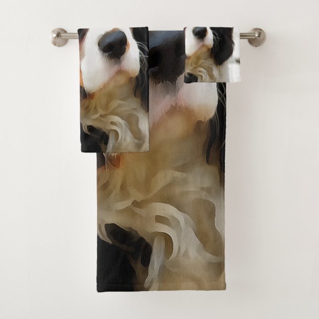 Conjunto De Toalhas Retrato De Um Rei Charles Cavalier Spaniel (Insitu)