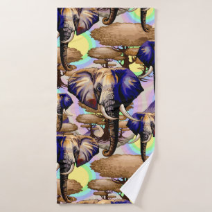 Conjunto De Toalhas Retrato Surreal do Elefante Africano