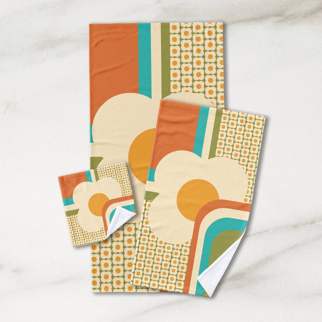 Conjunto De Toalhas Retro 70s Geométrico (Criador carregado)