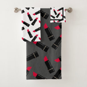 Conjunto De Toalhas Retro, batom vermelho