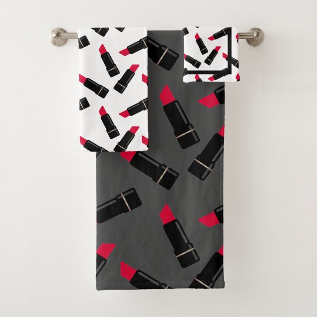 Conjunto De Toalhas Retro, batom vermelho (Insitu)