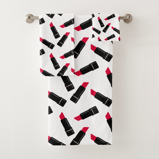 Conjunto De Toalhas Retro, batom vermelho (Insitu)