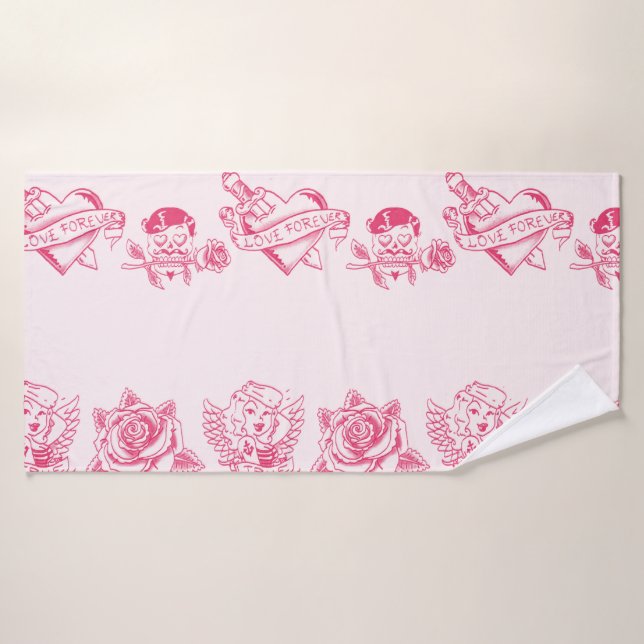 Conjunto De Toalhas Retro de amor (Toalha de Banho)