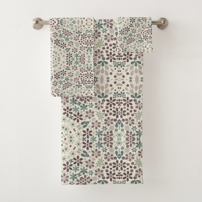 Conjunto De Toalhas Retro, floral (Insitu)