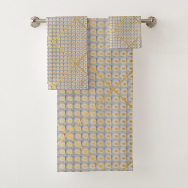 CONJUNTO DE TOALHAS RETRO PARA CIMA DO BANHEIRO DE ABSTRATO DE PONTO D (Insitu)
