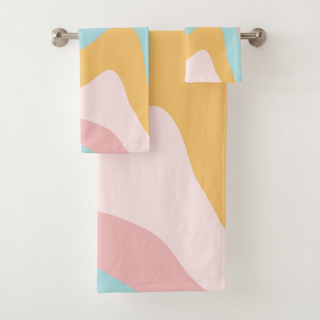 Conjunto De Toalhas Retro Summer Swirl Wave #6 #mínimo #decor #art  (Insitu)