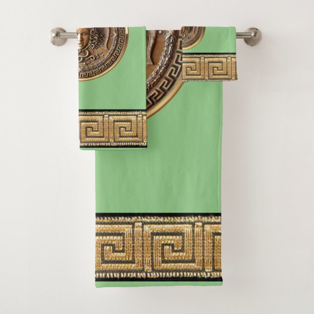 Conjunto De Toalhas Revival Grego Medusa (Insitu)