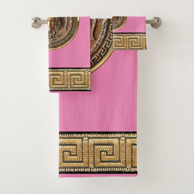 Conjunto De Toalhas Revival Grego Medusa (Insitu)