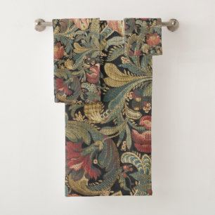 Conjunto De Toalhas Rich Floral Tapeçaria Brocade Antique Clássica