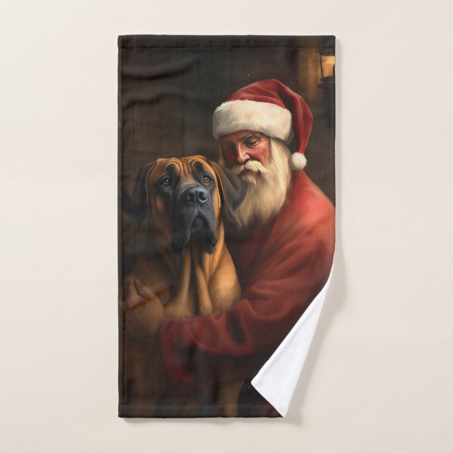 Conjunto De Toalhas Ridgeback Santa Claus Natal Festivo (Toalha de mão)