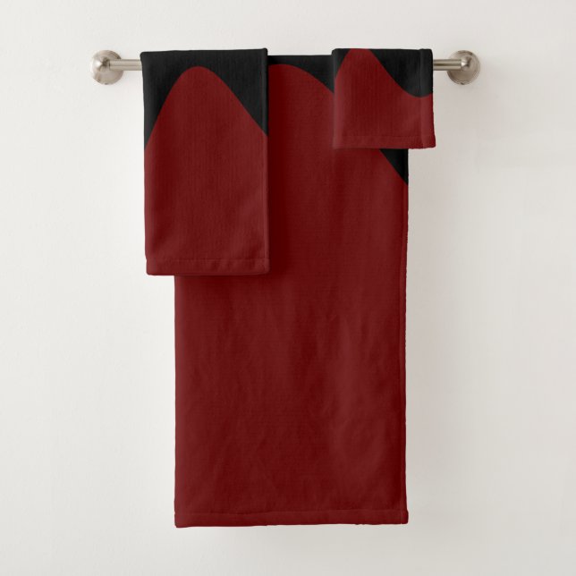 Conjunto De Toalhas Rio Negro Moderno Vermelho Profundo (Insitu)