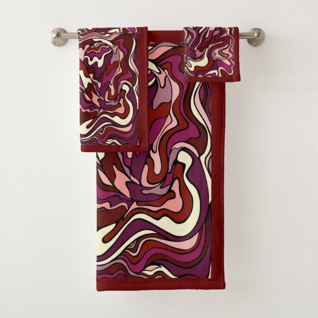 Conjunto De Toalhas Ripple de framboesa (Insitu)