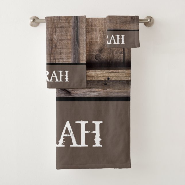 Conjunto De Toalhas Riqueza Madeira Marrom Farmhouse Barn (Insitu)