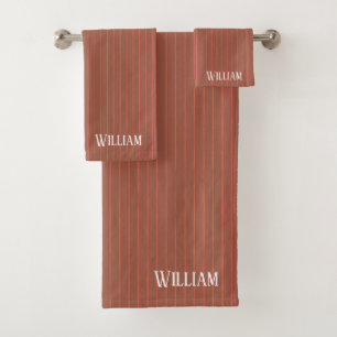 Conjunto De Toalhas Riscas alaranjadas