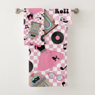 Conjunto De Toalhas Rock n Roll Pink