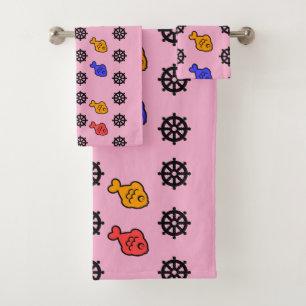 Conjunto De Toalhas Rodas Fishers Crianças Rosa