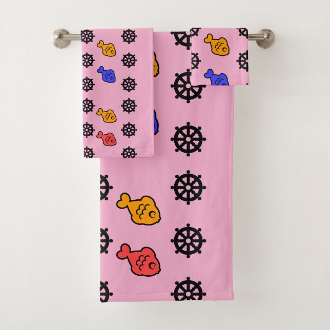 Conjunto De Toalhas Rodas Fishers Crianças Rosa (Insitu)