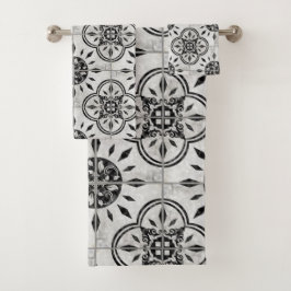 Conjunto De Toalhas Rolagem de Folha de Folha do Padrão de Mosaico do 