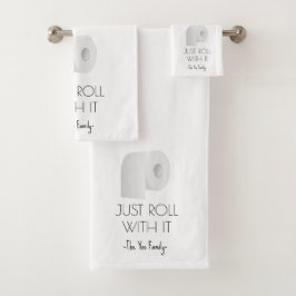 Conjunto De Toalhas "Rolar Com Ele", Design de Papel higiênico sarcást