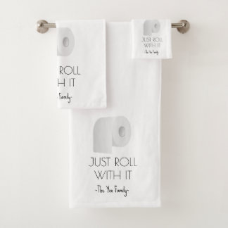 Conjunto De Toalhas "Rolar Com Ele", Design de Papel higiênico sarcást