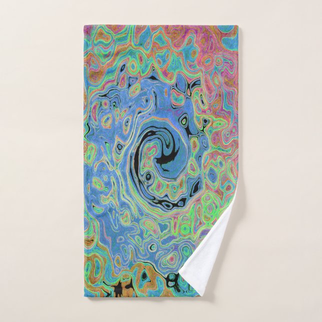 Conjunto De Toalhas Rolha de Abstrato com rolha azul de aquarela com r (Toalha de mão)