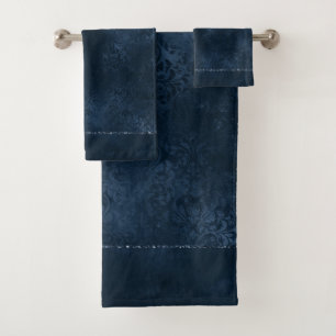 Conjunto De Toalhas Romance do Marinho da meia-noite Azul-gelado Dam