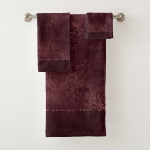 Conjunto De Toalhas Romance do vinho da meia-noite Dark Satinge Dama