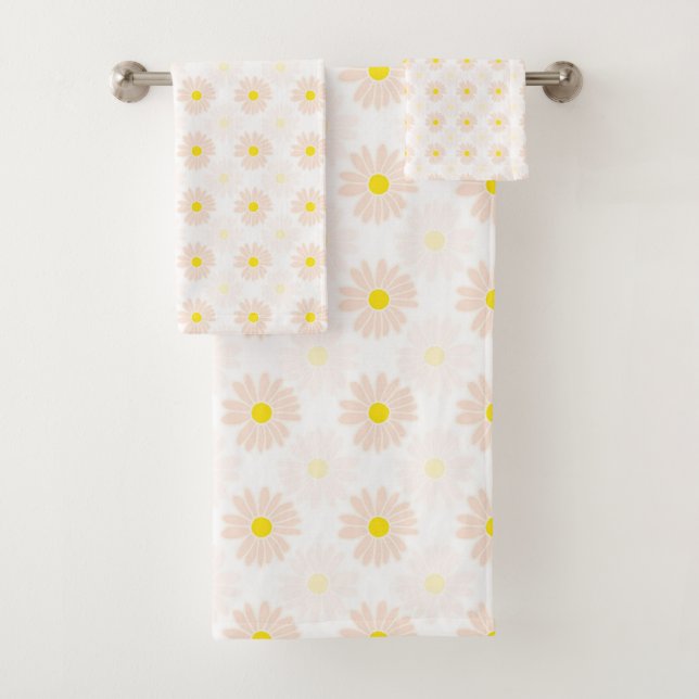 Conjunto De Toalhas Romântica Daisies Ditsy Padrão Floral Trendy Bath (Insitu)