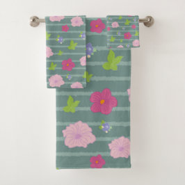 Conjunto De Toalhas Romântica Padrão Floral Cloroso do Quic Trendy Bat