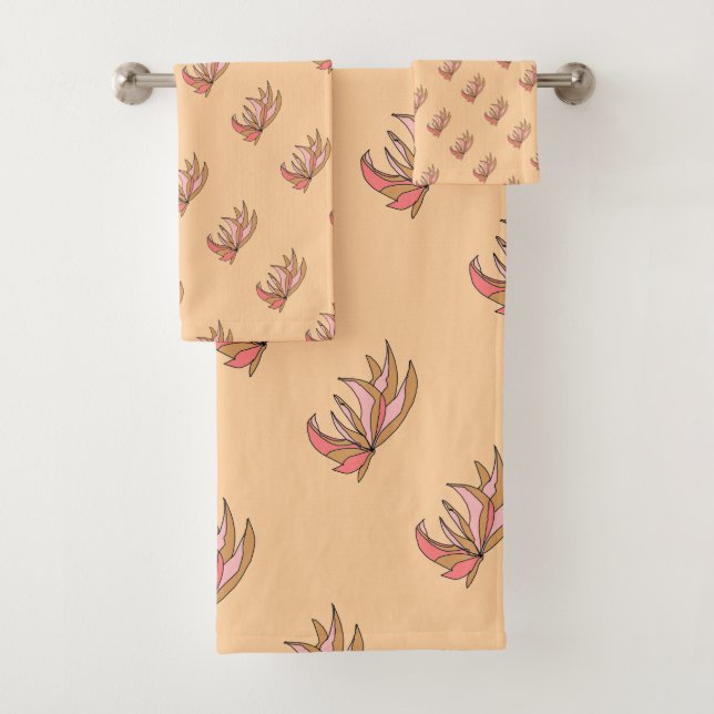 Conjunto De Toalhas Root Plant On Peach (Insitu)