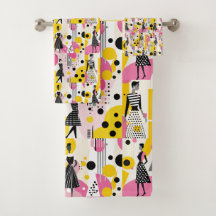 Rosa Amarelo Preto Retro Senhoras