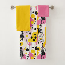 Rosa Amarelo Preto Retro Senhoras