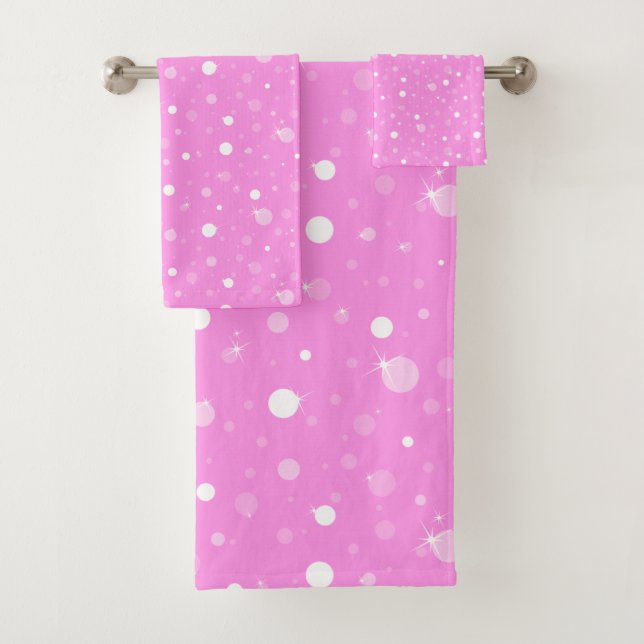 CONJUNTO DE TOALHAS ROSA CLARO SPLATTER PERSONALIZADO TOWEL SET (Insitu)