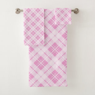 Conjunto De Toalhas Rosa claro tartan Natal