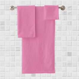 Conjunto De Toalhas Rosa: Cor Sólida Uniforme
