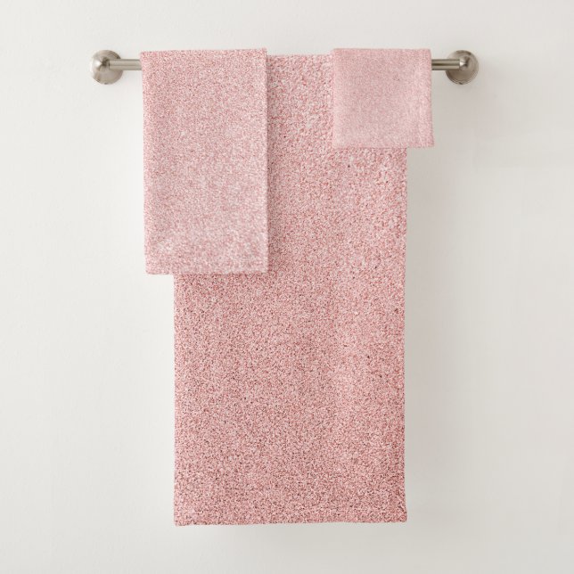 Conjunto De Toalhas Rosa de luxo - brilho (Insitu)