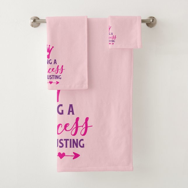 Conjunto De Toalhas Rosa e Roxo Ser uma Princesa está Escavando (Insitu)