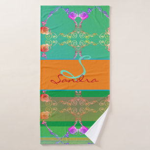 Conjunto De Toalhas Rosa Hearts Apricot & Teal